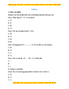 Bài tập cuối tuần Toán lớp 2 Tuần 3 Chân trời sáng tạo (có lời giải)