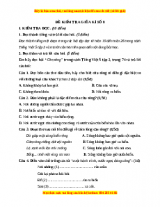 Đề thi giữa kì 2 Tiếng Việt lớp 5 năm 2023 (Đề 8)