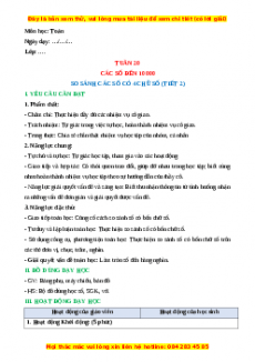 Giáo án So sánh các số có 4 chữ số Toán 3 Chân trời sáng tạo