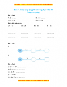 Bài tập cuối tuần Toán lớp 2 Tuần 17 Kết nối tri thức (có lời giải)