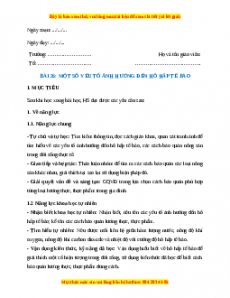 Giáo án Sinh học 7 Kết nối tri thức Bài 26: Một số yếu tố ảnh hưởng đến hô hấp tế bào