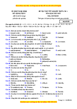 Đề thi thử Hóa học Sở Ninh Bình lần 1 năm 2023