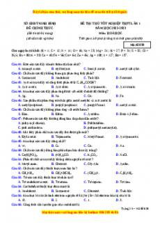 Đề thi thử Hóa học Sở Ninh Bình lần 1 năm 2023