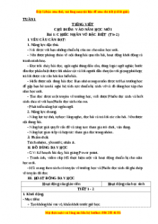 Giáo án Chiếc nhãn vở đặc biệt Tiếng việt 3 Chân trời sáng tạo