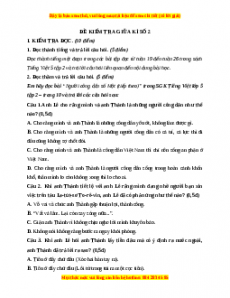 Đề thi giữa kì 2 Tiếng Việt lớp 5 năm 2023 (Đề 2)