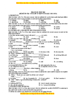 Đề luyện thi vào 10 môn Tiếng anh năm 2023 có đáp án (Đề 80)