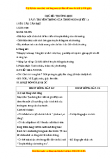 Giáo án Bài 7: Truyền thống của trường em Tự nhiên và xã hội lớp 3 Chân trời sáng tạo