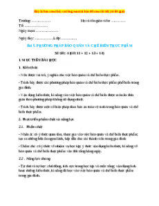 Giáo án Công nghệ 6 Bài 5 (Kết nối tri thức): Phương pháp bảo quản và chế biến thực phẩm