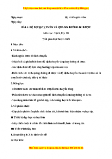 Giáo án Bài 4 Vật lí 10 Kết nối tri thức (2024): Độ dịch chuyển và quàng đường đi được