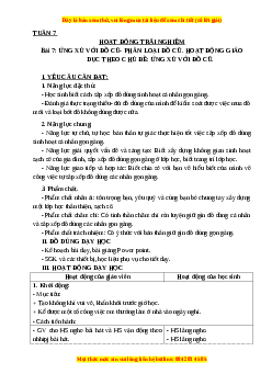 Giáo án Tuần 7: Ứng xử với đồ cũ - phân loại đồ cũ Hoạt động trải nghiệm 3 Kết nối tri thức