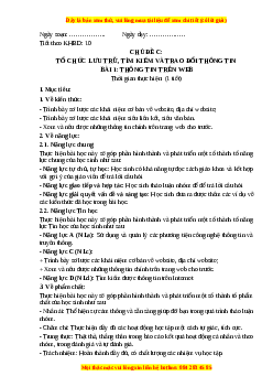 Giáo án Tin học 6 Cánh diều Chủ đề C bài 1: Thông tin trên web