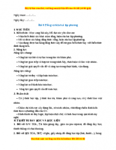 Giáo án Tổng và hiệu hai lập phương Toán 8 Kết nối tri thức
