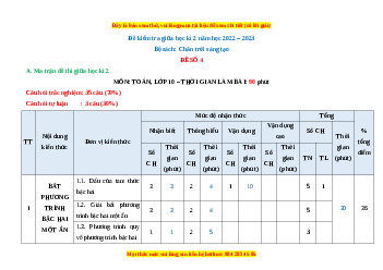 Đề thi giữa học kì 2 Toán 10 Chân trời sáng tạo có đáp án (Đề 4)