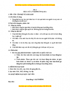 Giáo án Bài 2: Xử lý thông tin Tin học 3 Kết nối tri thức