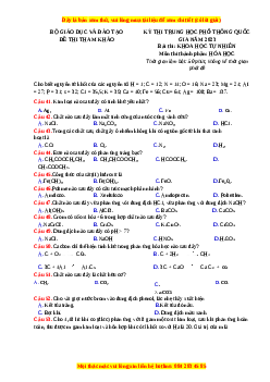 Đề thi tham khảo Hóa Học năm 2023 của Bộ GD và ĐT