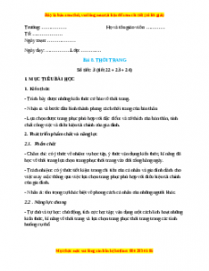 Giáo án Công nghệ 6 Bài 8 (Chân trời sáng tạo): Thời trang