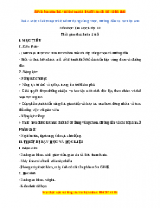 Giáo án Tin học 10 Bài 2 (Cánh diều): Một số kĩ thuật thiết kế sử dụng vùng chọn, đường dẫn và các lớp ảnh