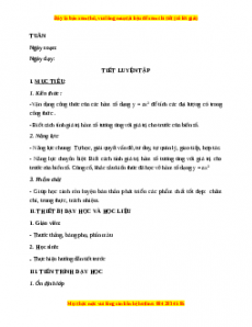 Giáo án Luyện tập trang 38, 39 Toán 9 Học kì 2