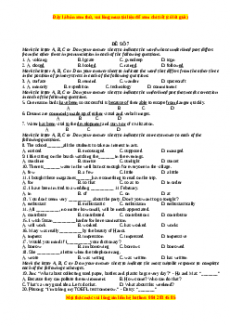 Đề thi trắc nghiệm Tiếng anh 10 năm 2022 - 2023 (Đề 7)