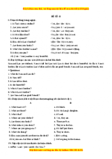 Học kỳ 2: Phần 2 Một số đề kiểm tra học kỳ 2 - Mục A- Đề số 13-Giáo viên Mai Lan Hương đầy đủ đáp án