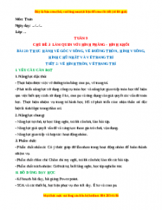 Giáo án Thực hành vẽ góc vuông, vẽ đường tròn, hình vuông,hình chữ nhật và vẽ trang trí Toán 3 Kết nối tri thức