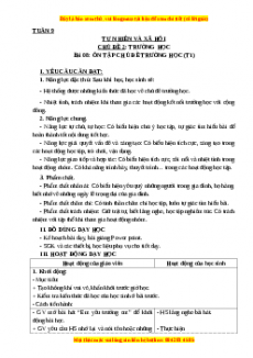 Giáo án Tự nhiên và xã hội 3 Kết nối tri thức Bài 8: Ôn tập chủ đề trường học