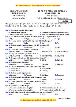 Đề thi thử Hóa học trường Chu Văn An lần 1 năm 2023