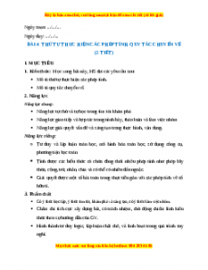 Giáo án Thứ tự thực hiện các phép tính. Quy tắc chuyển vế Toán 7 Kết nối tri thức