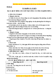 Giáo án Tự nhiên và xã hội 3 Kết nối tri thức Bài 10: Hoạt động sản xuất thủ công và công nghiệp