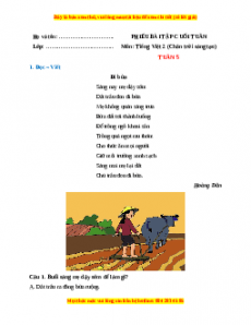Bài tập cuối tuần Tiếng việt lớp 2 Tuần 5 Chân trời sáng tạo (có lời giải)
