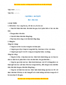 Giáo án Đơn thức Toán 8 Kết nối tri thức