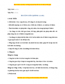 Giáo án Toán 7 Chân trời sáng tạo Bài tập cuối chương 1