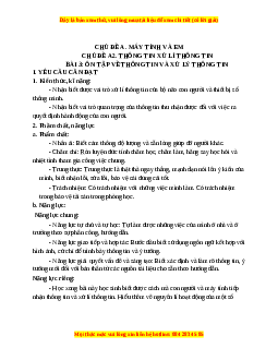 Giáo án Tin học 3 Cánh diều Bài 3: Ôn tập về thông tin và xử lý thông tin