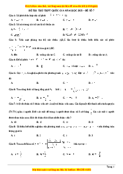 Đề thi thử THPT Quốc Gia môn Toán có đáp án (đề 7 ) - thầy Nguyễn Phụ Hoàng Lân