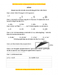 Bộ đề thi Toán 5 học kì 2 năm 2022 - 2023 - Đề 9