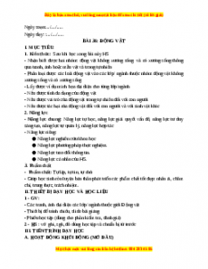 Giáo án Bài 36 KHTN 6 Kết nối tri thức (2024): Động vật