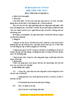 Giáo án Trái tim xanh Tiếng việt 3 Chân trời sáng tạo