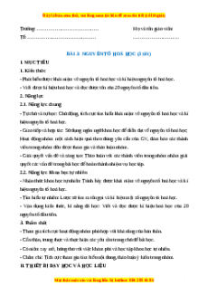 Giáo án Bài 3 Hóa học 7 Chân trời sáng tạo (2024): Nguyên tố hóa học