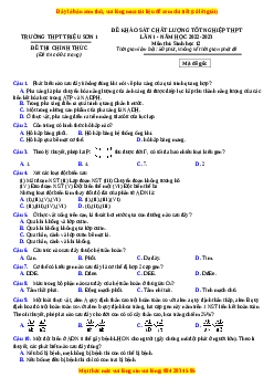 Đề thi thử Sinh học trường Triệu Sơn 1 - Thanh Hóa lần 1 năm 2023