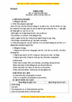 Giáo án Rừng gỗ quý (T1+2) Tiếng việt 3 Cánh diều