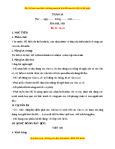Giáo án Tuần 10 Tiếng việt lớp 1 Kết nối tri thức