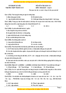 Đề thi học kì 1 Sinh học 12 năm 2023 trường THPT Trung Giã- Năm