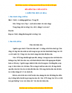 Đề thi cuối kì 1 Tiếng Việt lớp 2 Kết nối tri thức (Đề 9)