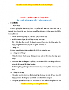 Giáo án Mĩ thuật 1 Cánh diều Đồ dùng học tập thân quen