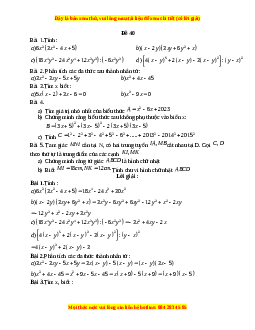 Đề thi giữa kì 1 Toán 8 năm 2023 - Đề 40