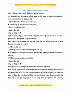 Trắc nghiệm Bài 2: Ứng xử tránh rủi ro trên mạng