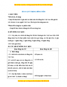 Giáo án Quý trọng đồng tiền Hoạt động trải nghiệm 2 Kết nối tri thức