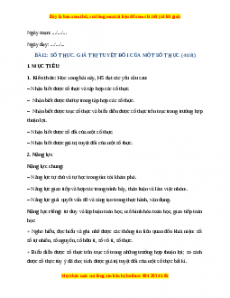 Giáo án Toán 7 Chân trời sáng tạo Bài 2: Số thực. Giá trị tuyệt đối của một số thực