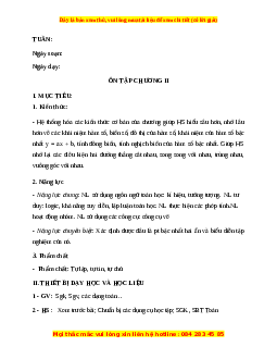 Giáo án Ôn tập chương 2 Toán 9 Học kì 1