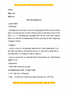 Giáo án Ôn tập chương 2 Toán 9 Học kì 1